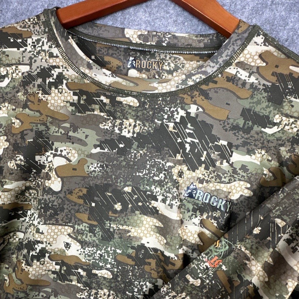 Rocky Shirt Mens XL Green Camo ScentIQ Atomic Vented Hunting Long Sleeve Tee